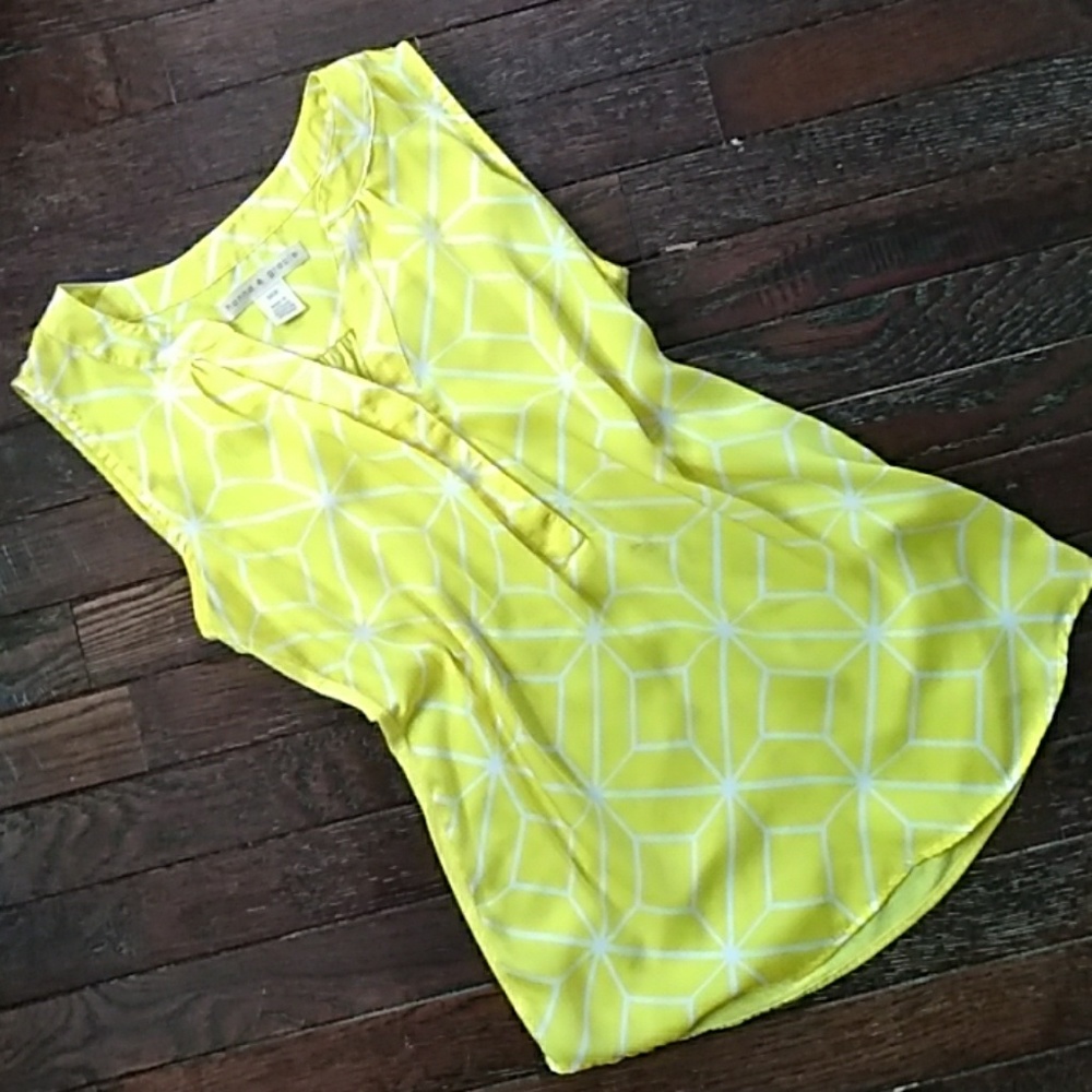 Yellow geometric print blouse